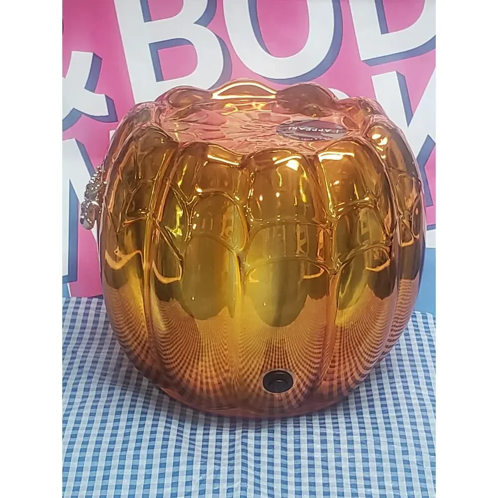 BBW Pumpkin Skull Large 3 Wick Candle Holder / Pedestal Home Fragrance Decor